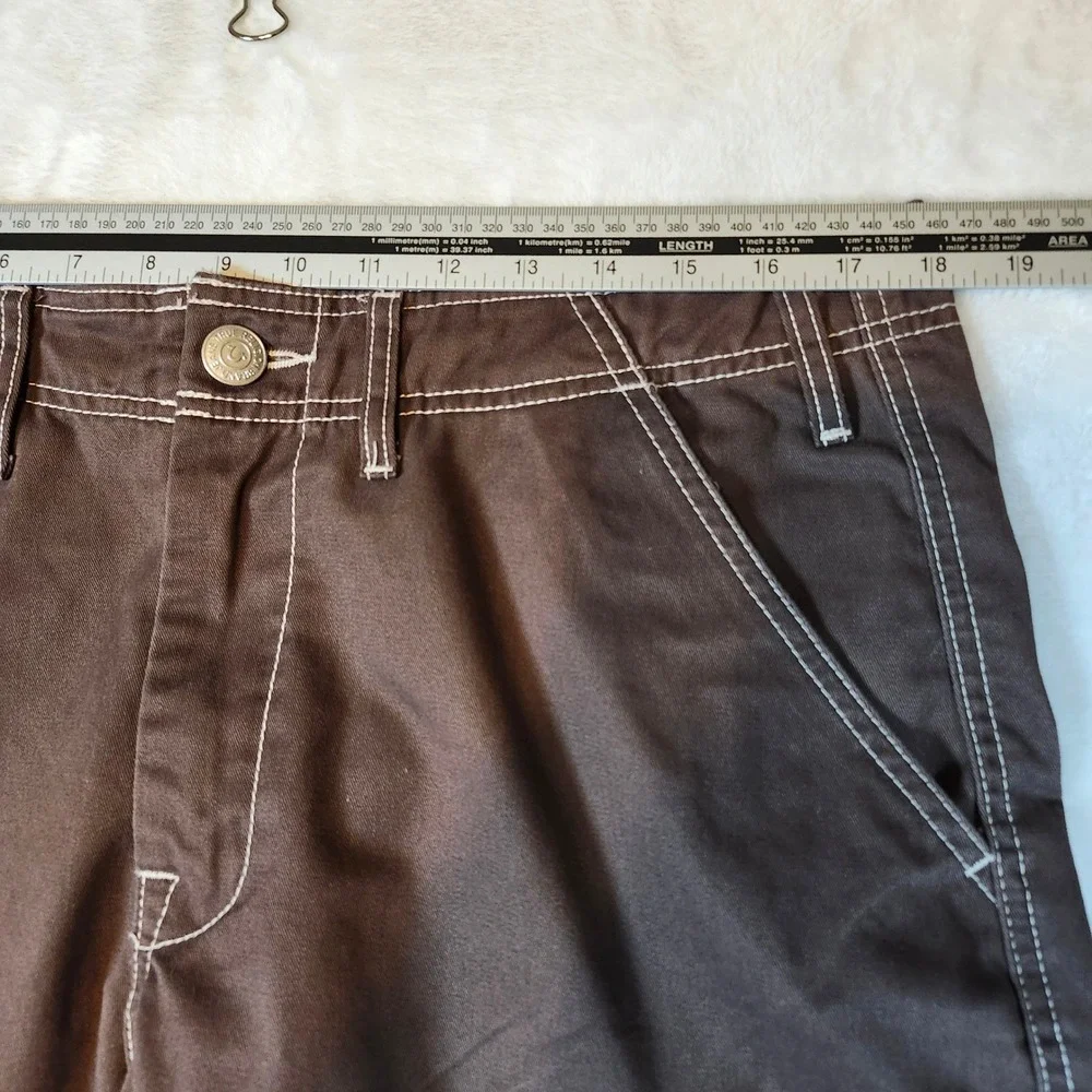 True Religion Cargo Pants Mens 34 Brown Excellent Contrast Stitch Horseshoe‎